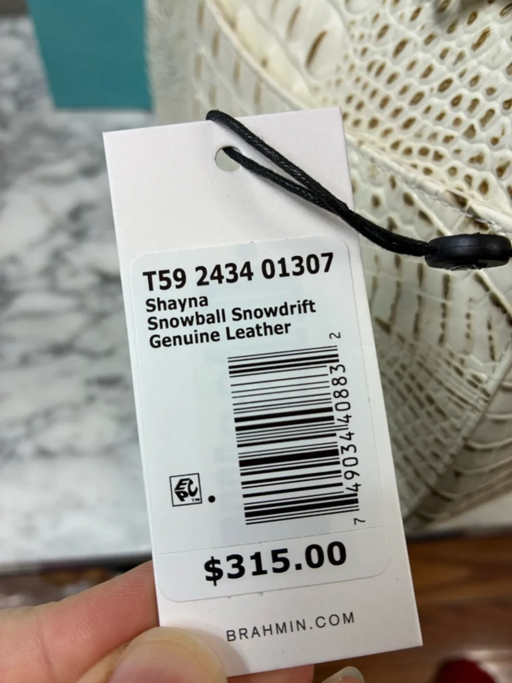 Brahmin Snowball Snowdrift Melbourne Shayna Croc Embossed Shoulder Bag ❄️ ❄️ - Picture 11 of 11